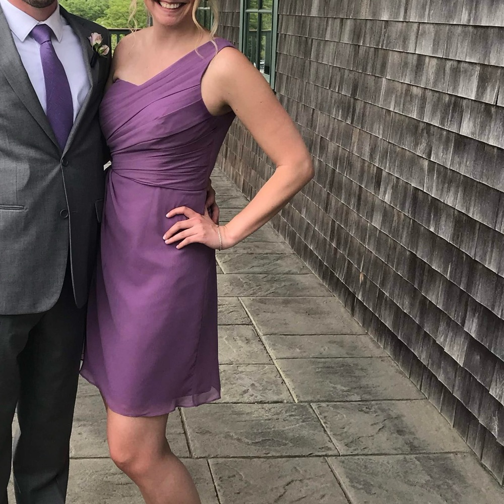 David’s bridal bridesmaid wisteria dress - one shoulder